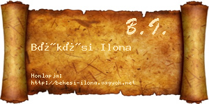 Békési Ilona névjegykártya